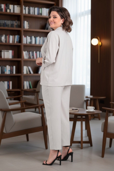 Брюки, жакет LadisLine 1588 светло-серый - фото 5