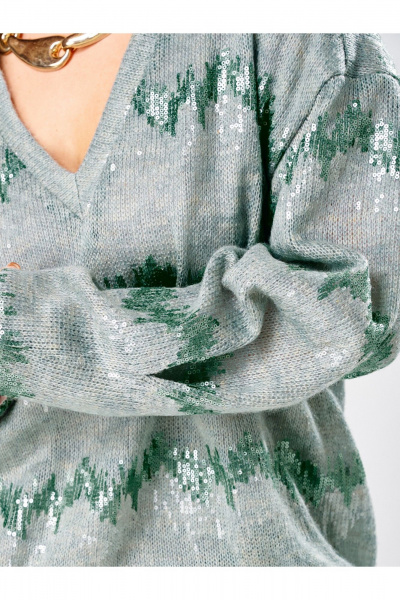 Джемпер Condra 16305 серый-мятный - фото 6