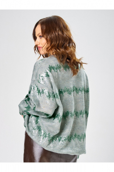 Джемпер Condra 16305 серый-мятный - фото 4