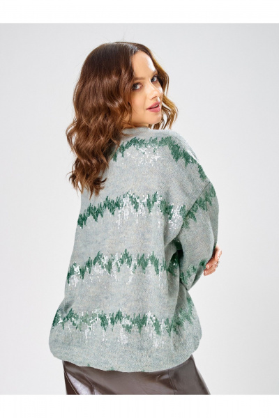 Джемпер Condra 16305 серый-мятный - фото 3