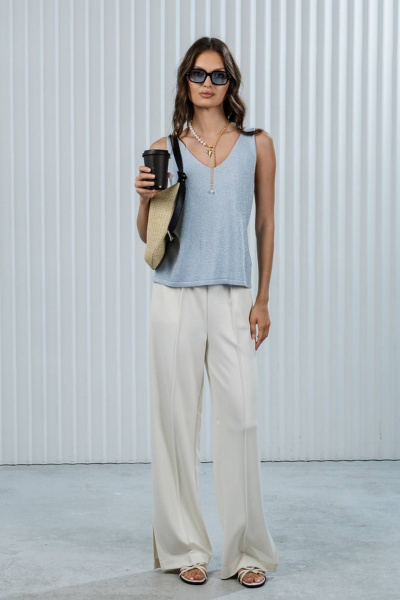 Топ Romgil РВ0385-ХМ2 бледно-голубой, серебро - фото 4