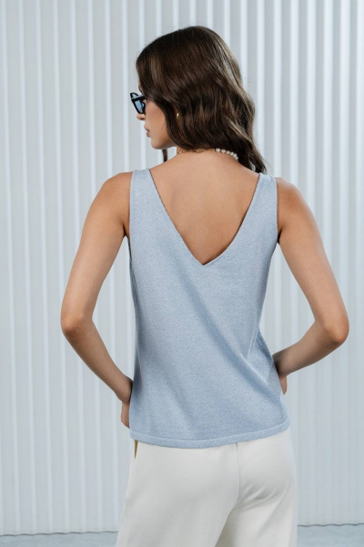 Топ Romgil РВ0385-ХМ2 бледно-голубой, серебро - фото 2