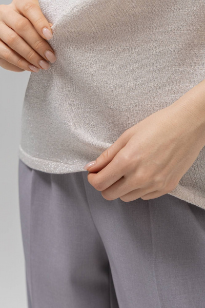 Топ Romgil РВ0385-ХМ2 кремовый, серебро - фото 3