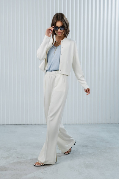 Брюки, жакет Romgil РП0109-ВИ2 молочный - фото 1