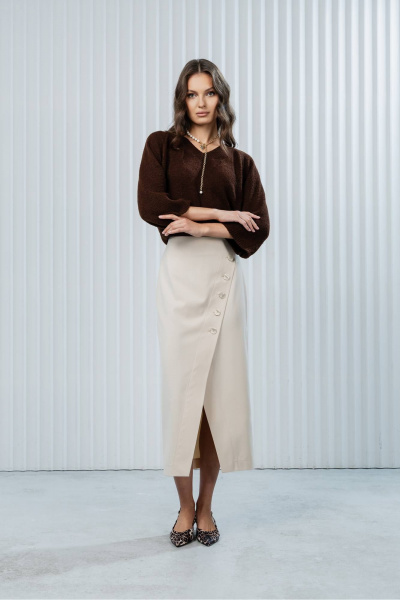 Юбка Romgil РТ0124-ВИ2 белый шоколад - фото 1