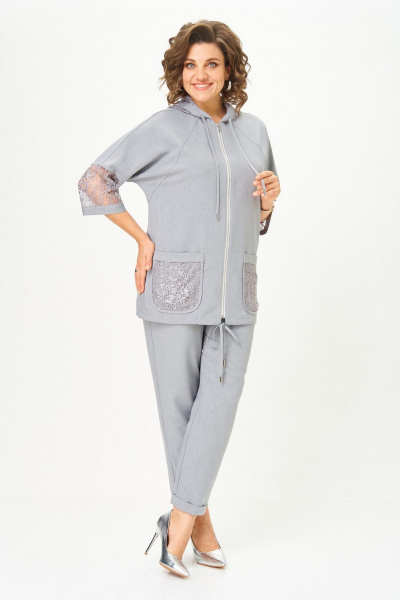 Брюки, жакет Svetlana-Style 1577 светло-серый - фото 9