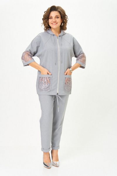 Брюки, жакет Svetlana-Style 1577 светло-серый - фото 8