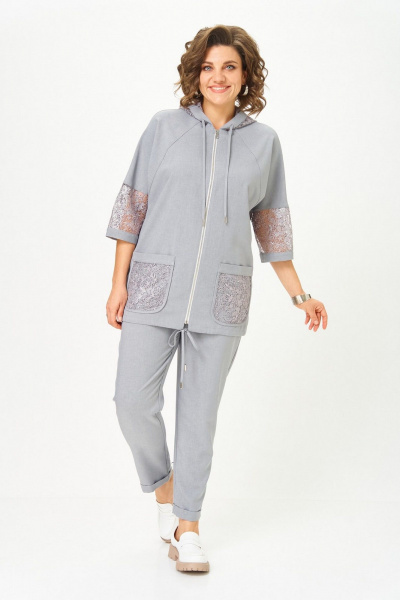 Брюки, жакет Svetlana-Style 1577 светло-серый - фото 6