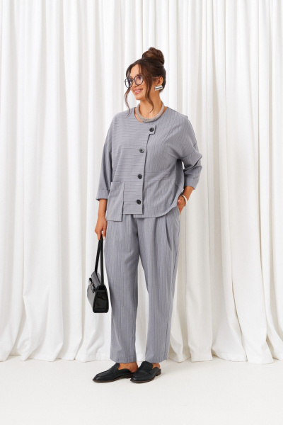 Брюки, жакет Beautiful&Free 6433 серый - фото 4