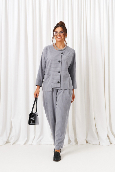 Брюки, жакет Beautiful&Free 6433 серый - фото 2