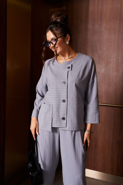 Брюки, жакет Beautiful&Free 6433 серый - фото 12