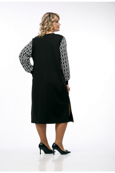 Платье OVERYOU М232 черно-белый - фото 4