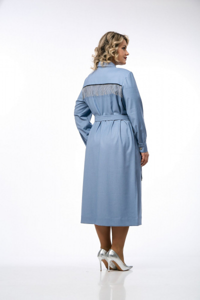 Платье OVERYOU М238 серо-голубой - фото 3