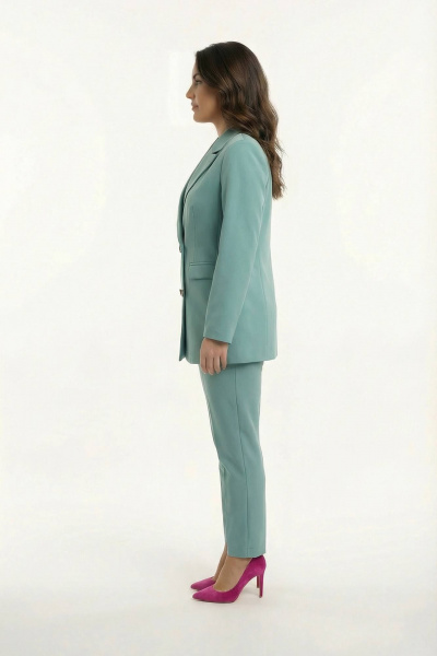 Костюм 2-ка из текстиля с брюками и жакетом AURA otd 9200 шалфей - фото 7