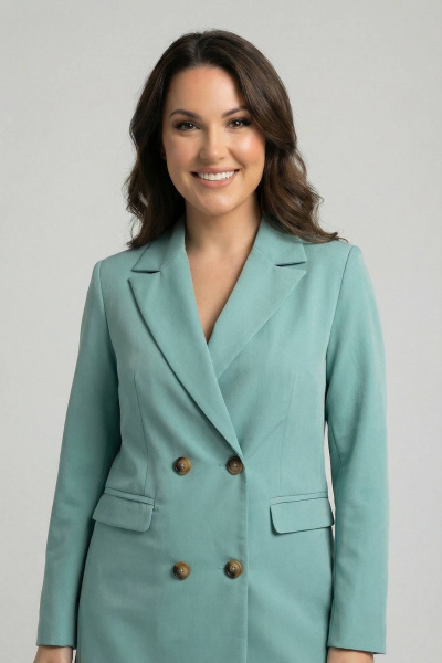 Костюм 2-ка из текстиля с брюками и жакетом AURA otd 9200 шалфей - фото 2