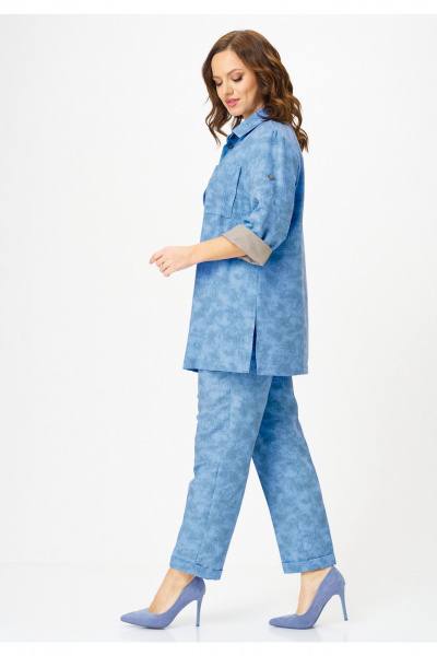 Блуза, брюки, майка, бальзам Твой имидж 2359 голубой_с_принтом - фото 5