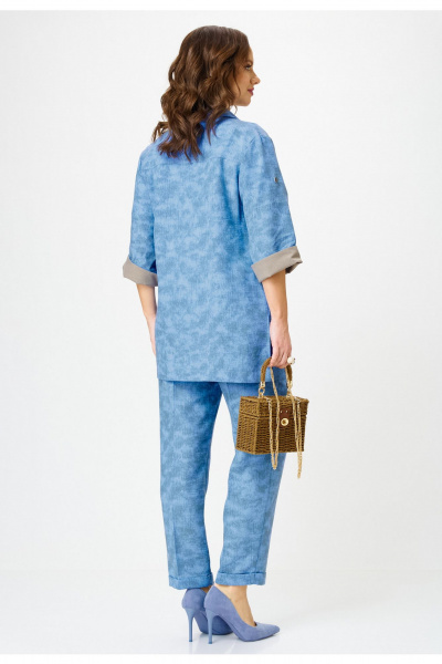 Блуза, брюки, майка, бальзам Твой имидж 2359 голубой_с_принтом - фото 2