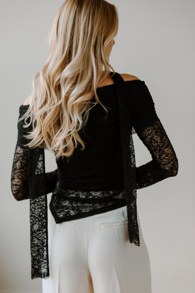 Джемпер, шарф AEQU 220002-black - фото 12