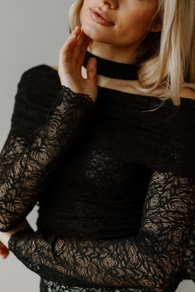 Джемпер, шарф AEQU 220002-black - фото 8