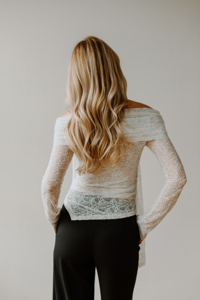 Джемпер, шарф AEQU 220002-white - фото 4