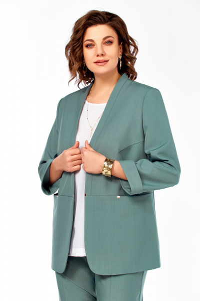 Блуза, брюки, жакет Ольга Стиль С-100 мятный - фото 6