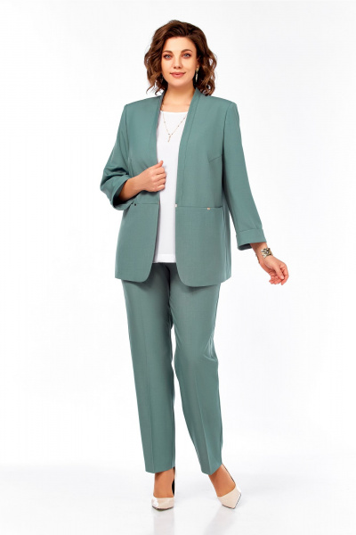 Блуза, брюки, жакет Ольга Стиль С-100 мятный - фото 3
