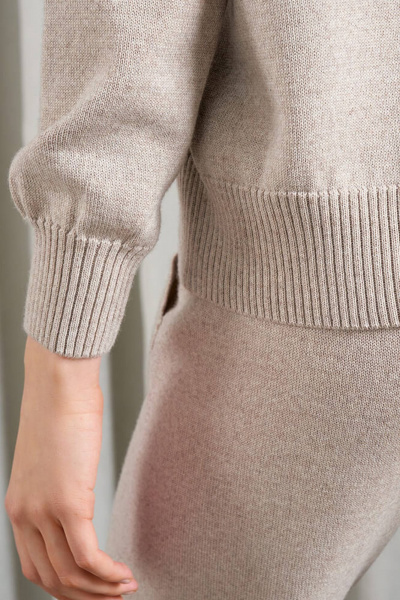 Джемпер Nelva 22923 светло-бежевый меланж - фото 5