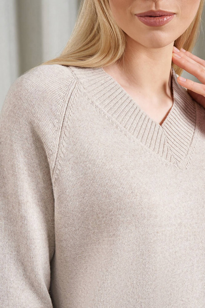 Джемпер Nelva 22923 светло-бежевый меланж - фото 3