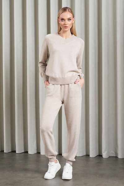 Джемпер Nelva 22923 светло-бежевый меланж - фото 2