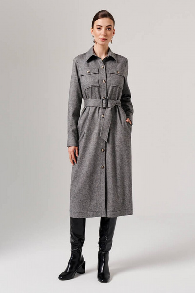 Платье Nelva 51643 чсерый меланж - фото 1