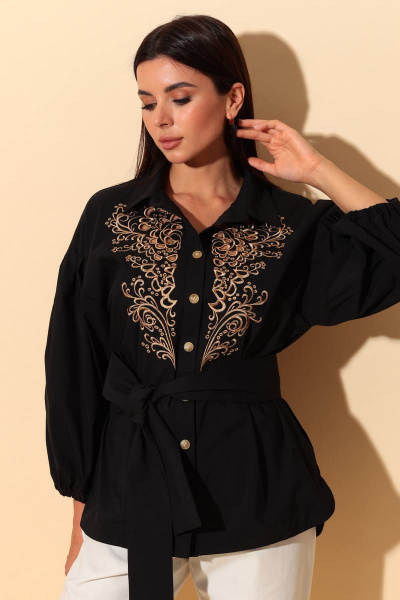 Блуза Chumakova Fashion 2055 черный_с_песочным - фото 2