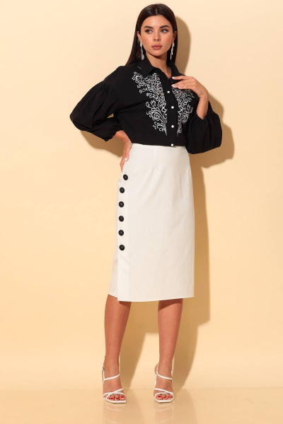 Блуза Chumakova Fashion 2056 черный_с_молочным - фото 5