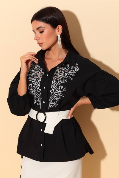 Блуза Chumakova Fashion 2056 черный_с_молочным - фото 1