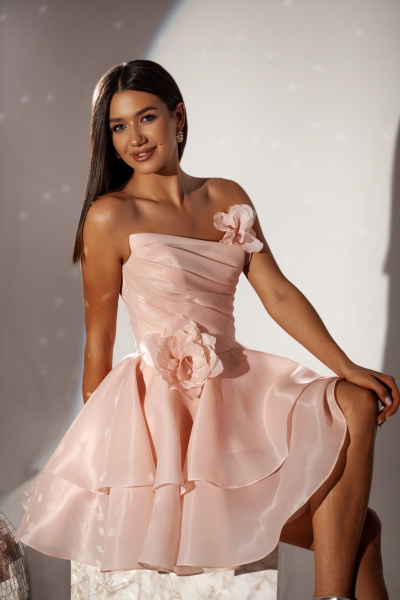 Платье Lady Lusso 23-25 пудра - фото 3