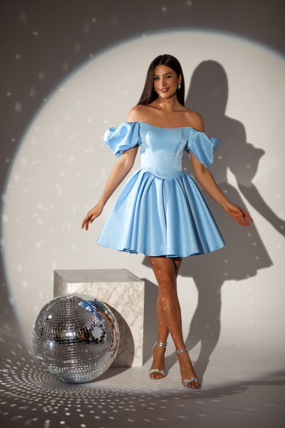 Платье Lady Lusso 24-25 голубой - фото 1