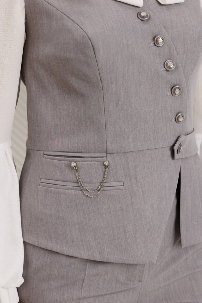 Брюки, жилет Мода Юрс 26-2912 сталь - фото 6