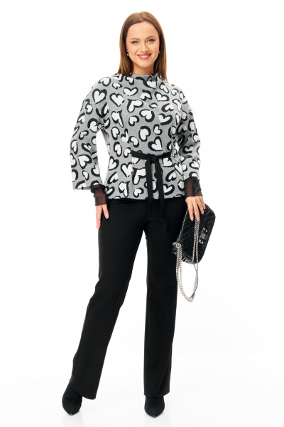 Брюки, джемпер, манжеты T&N 7725 сердечки-черный - фото 9