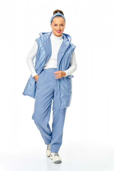 Брюки, жилет T&N 7735 голубой - фото 3