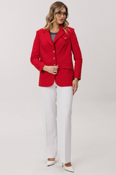 Брюки, жакет, топ Мода Юрс 26-2891 красный - фото 5