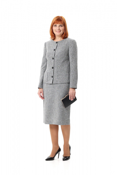 Жакет, юбка Соджи 679+686 серый - фото 1