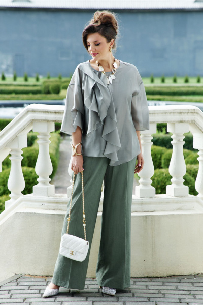 Блуза, брюки Vittoria Queen 27083 хаки - фото 3