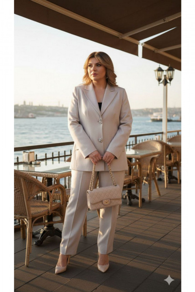 Брюки, жакет Vittoria Queen 27553/2 перламутровый - фото 8