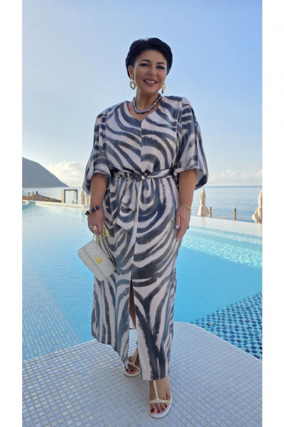 Платье Vittoria Queen 29103 серо-розовый - фото 5