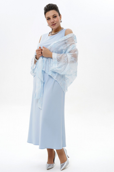 Блуза, платье Alani Collection 2429 голубой - фото 10
