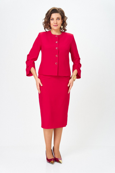 Жакет, юбка Vilena 1126 красный - фото 1
