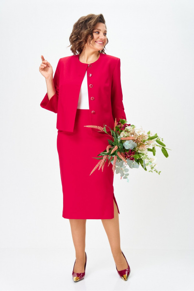 Жакет, юбка Vilena 1126 красный - фото 15