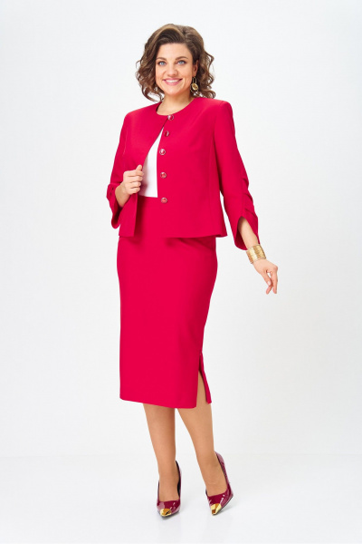 Жакет, юбка Vilena 1126 красный - фото 14