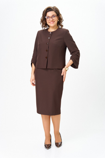 Жакет, юбка Vilena 1126 шоколад - фото 14