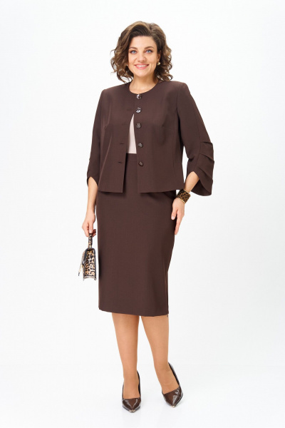 Жакет, юбка Vilena 1126 шоколад - фото 10