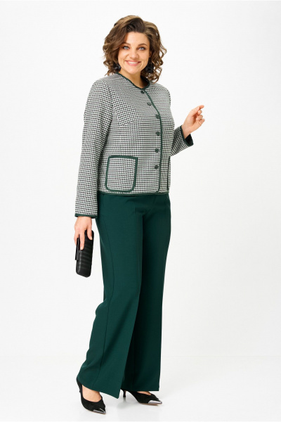 Брюки, жакет Vilena 1127 зеленый+зеленый - фото 9